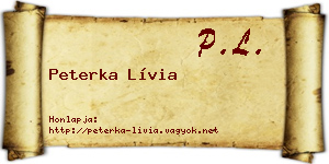 Peterka Lívia névjegykártya